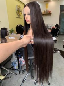 Extensiones de Cabello Humano Liso Natural Sedoso de Color, Súper Doble Trama, Liso, Color Natural, Peluca Frontal - Product Image 3