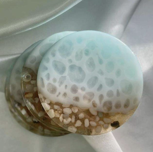 Sous-verres en résine époxy faits à la main, design en terrazzo, sous-verres pour boissons, protection de la table de bureau à domicile, en provenance d'Inde - Product Image 2