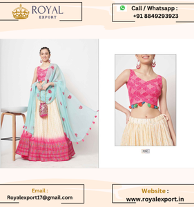 Nouveau Crush exclusif en soie Chinon avec travail en feuille Lehenga Choli avec travail brodé Dupatta - Product Image 4