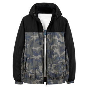 Chaqueta Cortavientos Reversible con Capucha para Hombre, Transpirable, para Invierno - Product Image 5