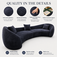 Italienisches Minimalistisches Mond-Dreisitzer-L-förmiges Sofa Modernes Luxuriöses Designer-Holzrahmen-Schwamm-Stoffsofa Erweiterbar Wohnzimmer