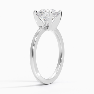 Dernière conception de bague de fiançailles solitaire en plaqué or blanc massif délicat et brillant sertie de diamants cultivés en laboratoire CVD - Product Image 2