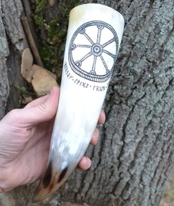 Cuerno para beber Medieval hecho a mano 100%, estilo Animal religioso ecológico, pulido, Búfalo Natural, buey, cuerno de vaca, cerveza de reventa - Product Image 4