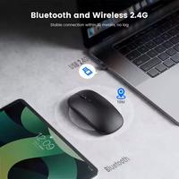 Mouse USB Nirkabel Mini Tipis Senyap LED Isi Ulang untuk Laptop PC Tablet
