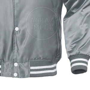 Veste universitaire en satin de soie à la mode personnalisée 2025 très vendue vente en gros pour hommes blouson d'aviateur avec logo de couleur personnalisée pour hommes fabriqué au Pakistan - Product Image 5