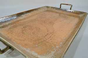 Bandeja de servicio de cobre puro de alta calidad con diseño artístico para casas vintage en la costa más baja de AALIYAN IMPEX - Product Image 2