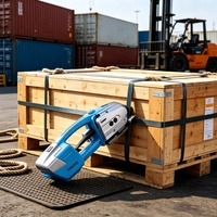 Machine à cerclage portable pour sangles plastiques et acier, entièrement automatique à fusion à chaud, avec tendeur sans boucle pour le regroupement et le serrage