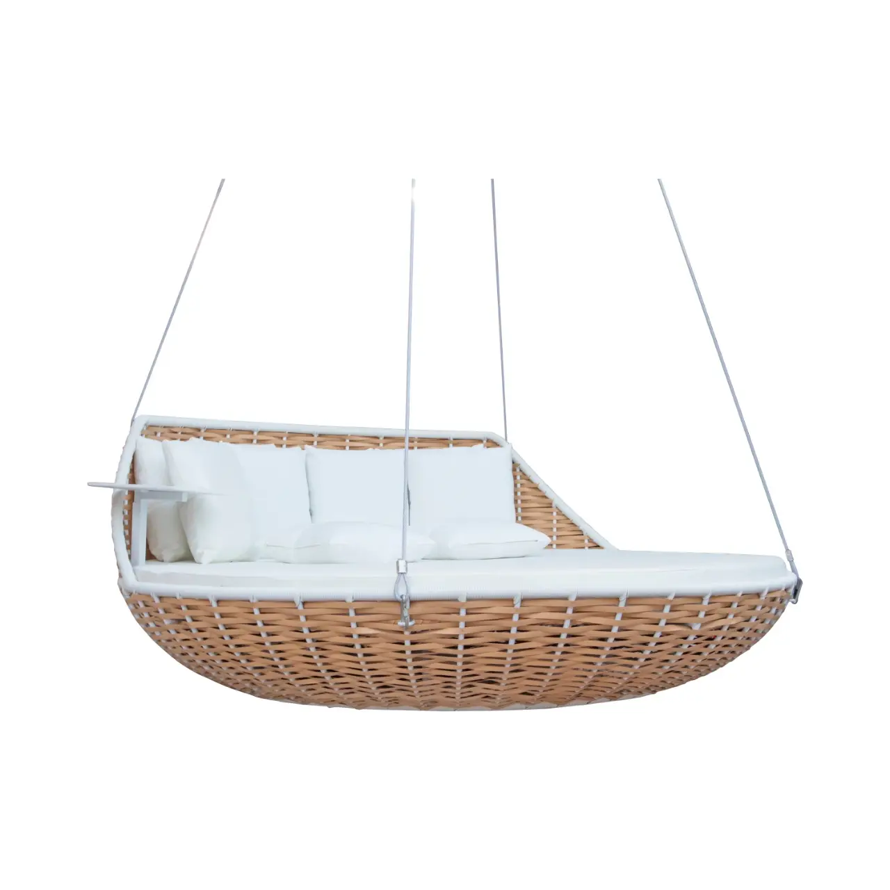 Good Quality Hanging Round Bed With rattan wicker Patio handwoven for Outdoor Bed Hanging Swing Garden