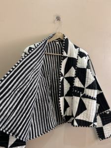 Abstract pattern Women's Reversible Cotton <b>Quilted</b> Jacket Breathable Patchwork Festive Design Unique Handicraft for Her Gift - Product Image 5