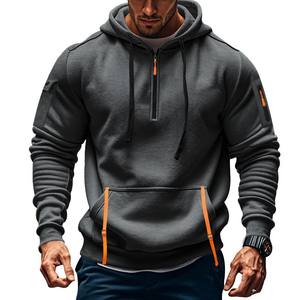 Sudadera con Capucha Informal para Hombre con Bolsillos Laterales con Cremallera Múltiple y Forro Polar de Gran Tamaño, de Alta Calidad - Product Image 1