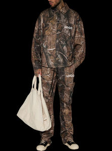 Venta al por mayor de calidad superior personalizado hombres Casual de gran tamaño sudaderas con capucha y pantalones de chándal conjunto totalmente de moda para los hombres chándal - Product Image 2