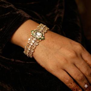 Stunning Gold Plated Trendy <b>Charm</b> Bracelets with CZ Stones for Wedding Engagement Party Wear Women - Product Image 1