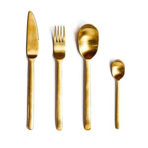 Ensemble de couverts en métal à long manche pour une prise en main facile et un style moderne, parfait pour des repas à la maison élégants - Product Image 3