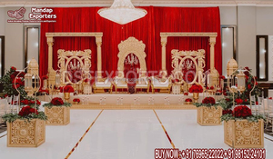 Stylish Bollywood Wedding <b>Engagement</b> Party Stage <b>Decor</b> Creative Hindu Wedding Fiber Stage Stylish Bollywood Wedding Party Stage - Product Image 3