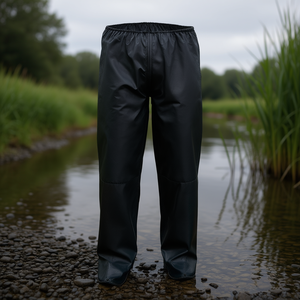 Pantalones Impermeables Negros ASATEX con PU Elástico para Pesca - Product Image 3