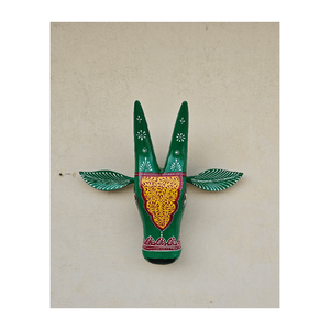 Visage de vache en bois fabriqué à la main Tenture murale Accent décoratif Pièce d'art indien traditionnel pour le bureau à domicile et la décoration spirituelle - Product Image 2