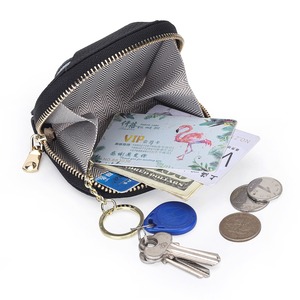 Ando Bag Porte-monnaie en cuir de vache véritable avec motif hibou, mini portefeuille à fermeture éclair avec porte-clés pour femme - Product Image 5