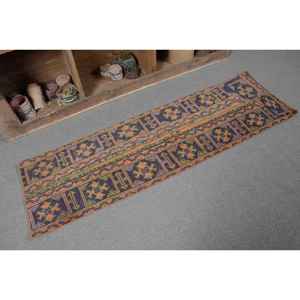 Alfombra de lana turca Vintage de 17x58 pies, área grande, rectángulo, estilo tradicional, negro, naranja, patrón de retazos, látex para uso en el pasillo - Product Image 5