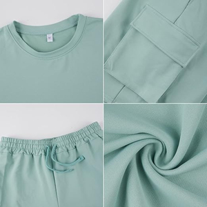 Conjunto de ropa deportiva ligera para hombre, camiseta transpirable de verano y pantalones cortos de carga informales diseñados para la comodidad y el movimiento - Product Image 5