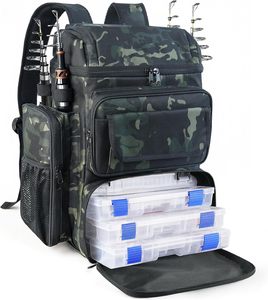 Mochila de Pesca de Espuma para Cañas de Pescar, 45L, con Soportes para Cañas, Plegable, Resistente, para Pesca, Camping y Senderismo - Product Image 1