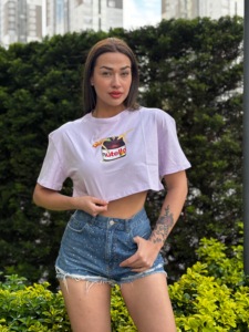 Superventas Camiseta corta de algodón holgada para mujer Diferentes colores Diseño personalizable Cómodo Precios al por mayor Camisas - Product Image 2