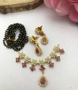 Premium Pearl <b>Mangalsutra</b> Sets With Chain Beautiful And Latest <b>Design</b> Ideal For Wedding, Festive Occasions Party Wear Pendants - Product Image 3