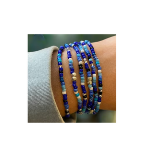 Venta al por mayor de pulseras con cuentas de Oro a la moda, gran oferta, pulsera elástica con cuentas de piedra antigua clásica para niñas, joyería - Product Image 2