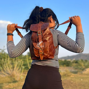 Nueva Mochila De Cuero Crunch de grano completo, mochila de estilo Vintage, mochila hecha a mano Real, mochilas de viaje con cordón multiusos - Product Image 1