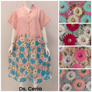 ชุดเดรสคริสซานต้าสำหรับผู้หญิงกระดุมเต็มเม็ดสีพาสเทลน่ารัก - Product Image 4