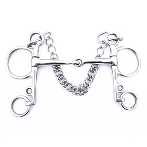 Broca de carreras de acero inoxidable de 6 pulgadas Pelham Horse bits equipo de caballo con cadena de bordillo - Product Image 5