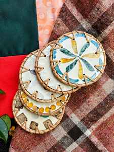 Eco Friendly <b>Bamboo</b> Cane Tea Coasters Sustainable & Stylish Product - Product Image 2