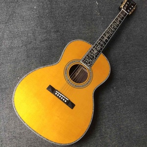 Guitarra acústica de grado <span class=keywords><strong>AA</strong></span>, instrumento personalizado totalmente sólido hecho a mano, se acepta Dreadnought, OM, OOO, Jumbo, para salón - Product Image 1