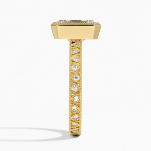 Anillo de compromiso de oro atemporal de 10 quilates con simetría radiante de diamante Marquesa cultivado en laboratorio para bodas y fiestas Anillos finos - Product Image 4