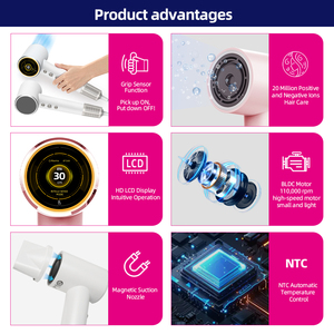 Secador de Pelo Compacto de Alta Velocidad AI Air Smart 78PM |   Motor BLDC de 110000 RPM |   Iónico |   Bajo Nivel de Ruido |   Salón Profesional OEM para Hoteles y Autocaravanas - Product Image 4