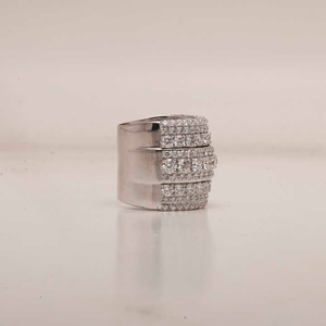 Anillo de banda de tres hileras para hombre, estilo hip hop, con cruz y corona, regalo de cumpleaños, estilo Icy, diamante cultivado en laboratorio, moissanita, perla, IGI - Product Image 2