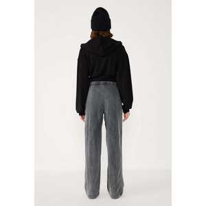 Pantalons de jogging en coton taille haute, respirants, en tricot haute technologie, avec broderie, coupe ample et devant plat, imprimé - Product Image 4