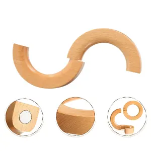 4 Uds. De lazos magnéticos para cortinas de madera, soportes para cortinas decorativas modernas, Clips para cortinas de madera, lazos redondos bohemios - Product Image 1