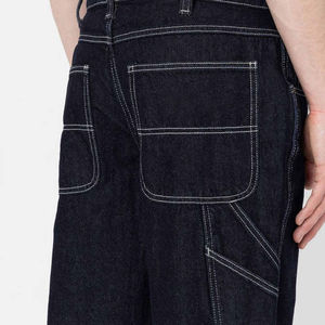 กางเกงยีนส์ผู้ชายทรงสลิมฟิตแท้, กางเกงยีนส์วินเทจหลายกระเป๋าคุณภาพสูงทรงตรง & ฟอกสีเข้ม - Product Image 2