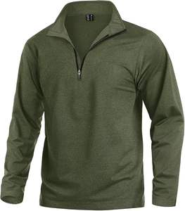 <b>Men</b> Top High Performance Quarter Zip Golf Pullover Loose Fit <b>Sleeveless</b> Half Sweatshirt 100% Cotton Sports Wear Style Fishing - Product Image 2