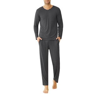 Nueva llegada Loungewear para hombres Pijama orgánico para hombres Ropa de Casa de manga larga Pijamas personalizados Conjunto de pijama de gran tamaño para hombres de BD - Product Image 3