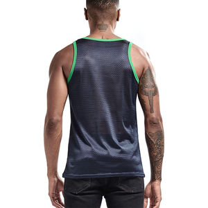 Débardeur sans manches pour hommes Gym Muscle Tissu tricoté Impression numérique Logo personnalisé Vêtements de musculation en polyester - Product Image 5