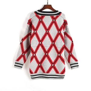 Women Saleh Enterprises Korean Style <b>Crocheted</b> Knit Acrylic/Polyester <b>Cardigan</b> Casual Soft Button-Up Winter Fashion Long Sleeve - Product Image 3