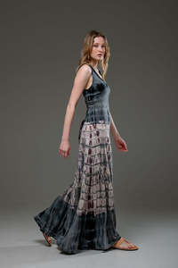 Women's Eco-Friendly <b>Tie</b> Dye V Neck Sleeveless Maxi Dress <b>Floral</b> Floor Length Spaghetti Backless Natural Loose Fit Washable for - Product Image 4