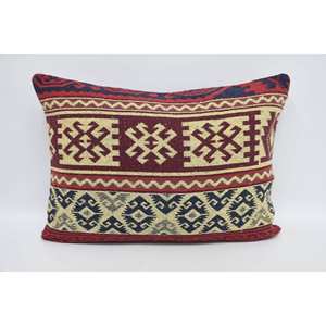 Luxury Red Wool Pillow 20x28 Inch Geometric Vintage <b>Fluffy</b> Pattern Woven Technique Portable <b>Bedding</b> for Christmas - Product Image 1