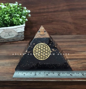 Pyramide génératrice d'énergie de guérison de haute qualité/points de crayon pyramide Orgonite Tourmaline noire avec Logo salomon Star