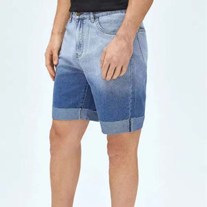 Short en jean personnalisé pour hommes, respirant, style streetwear, taille haute 100% coton, poche bleu clair à séchage rapide de haute qualité - Product Image 3