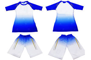 Camisa de compresión de invierno personalizada 100% poliéster Spandex tela Simple frente buen precio sublimación entrelazado tela corta - Product Image 3