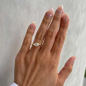 Hot Selling 1.50 Carat Lab-Grown Marquise Cut Diamond <b>Ring</b> 14K White Rhodium Plating Engagement Wedding Party eternity vermeil - Product Image 2
