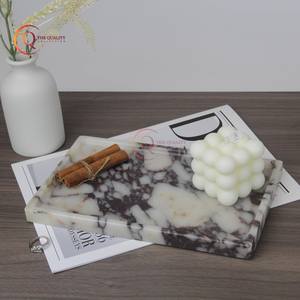 Bandeja de mármol sólido Diseño único Color blanco y negro Forma rectangular Bandeja de mesa para servir alimentos para el hogar y el uso en fiestas - Product Image 5