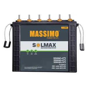 Лучший индийский поставщик продаж MASSIMO свинцово-кислотная батарея 165ah 12 В, лучшее качество, аккумулятор для хранения солнечной энергии